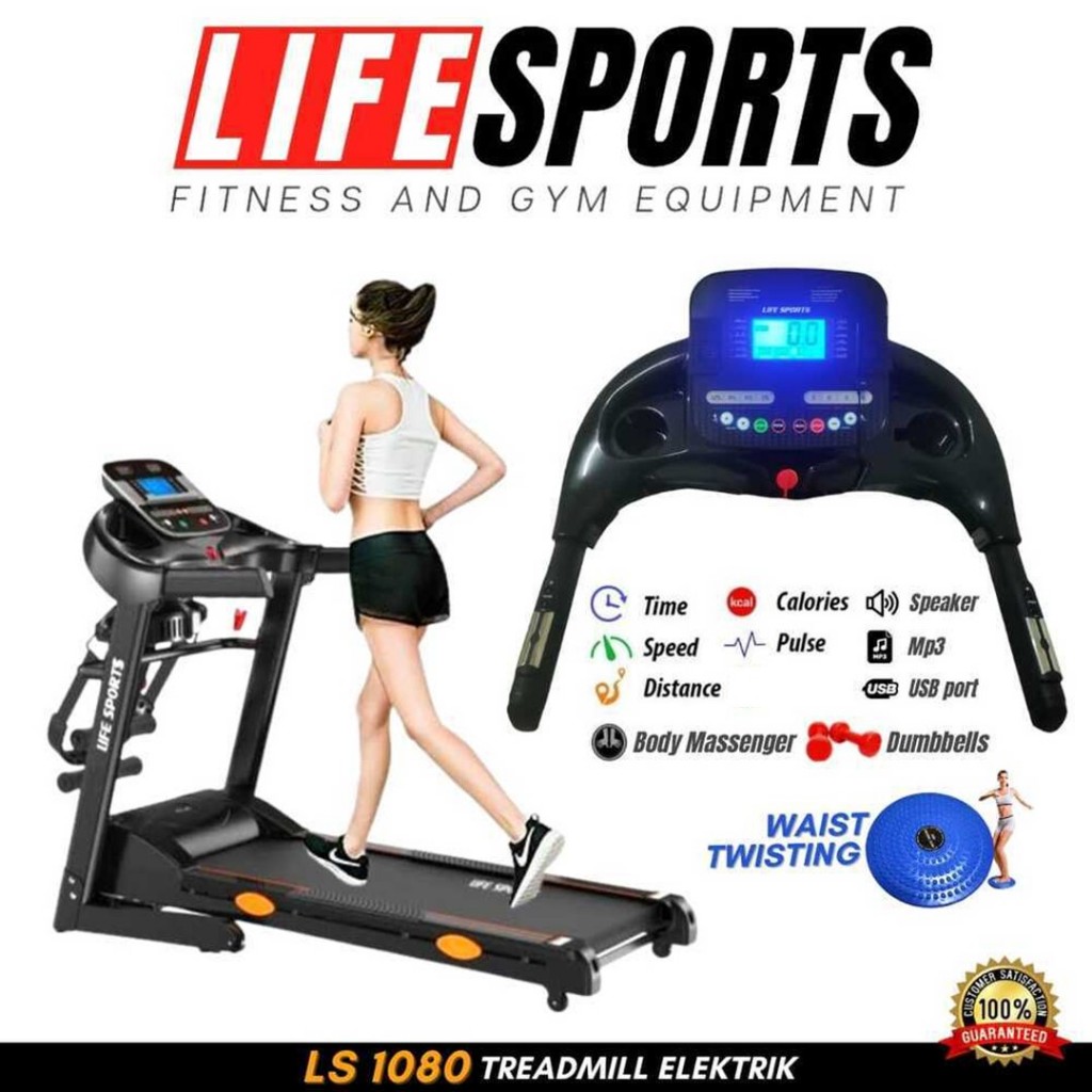 Lifesports New Alat Olahraga Fitness Walking Pad Treadmill Elektrik Auto  Incline Lifesport LS 1080