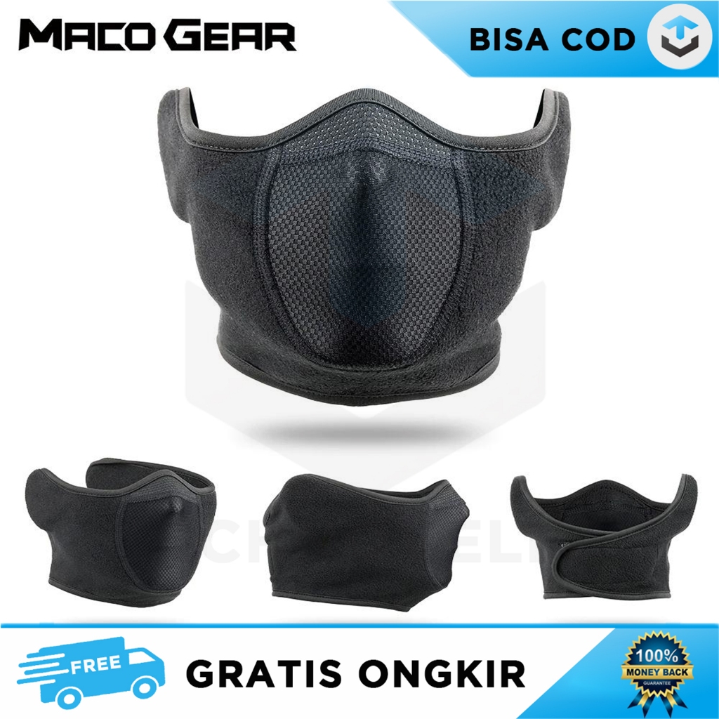 Jual MASKER MOTOR ANTI POLUSI DEBU WINDPROOF SKI MASK ZIP UP MACOGEAR