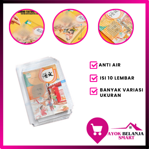 Jual ABS Stiker Sampul Buku Bening Isi 10 Lembar Self-Adhesive Book