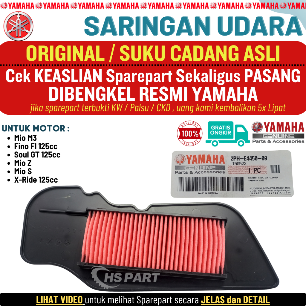Jual Saringan Filter Udara Mio M3 Original 100 Fino 125 Mio Soul GT