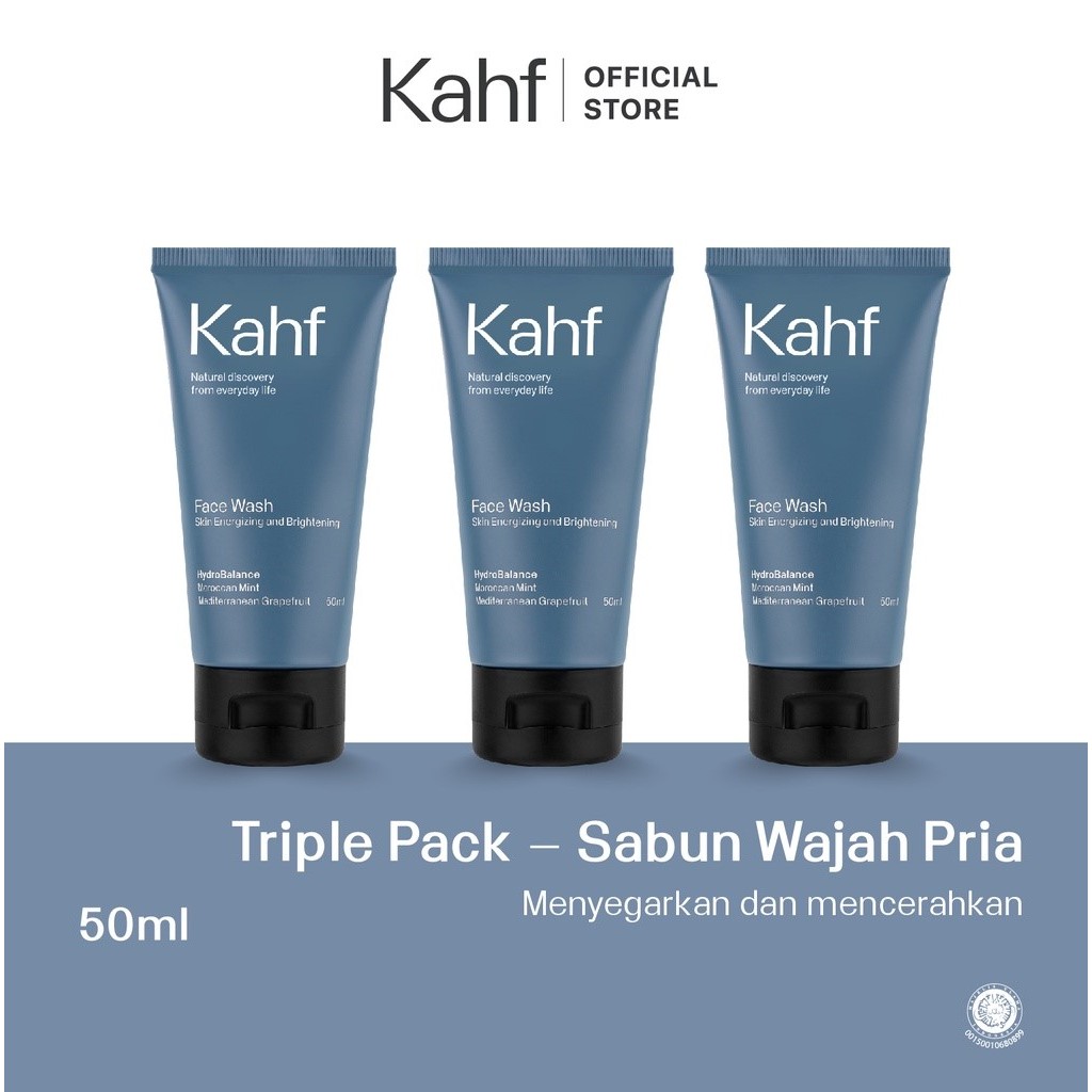Jual Kahf Skin Energizing And Brightening Face Wash 50ml Triple Pack