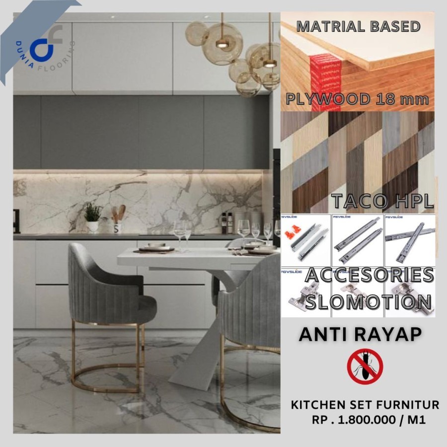 Jual KITCHEN SET PVC BOARD - FURNITURE DAPUR MEWAH DAN MURAH | Shopee ...