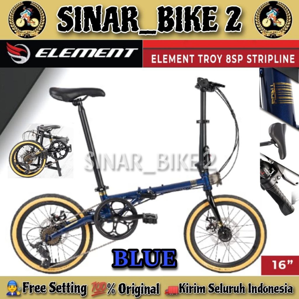 Jual Sepeda Lipat ELEMENT TROY 8 Speed 16 Inch Garansi Resmi New ...