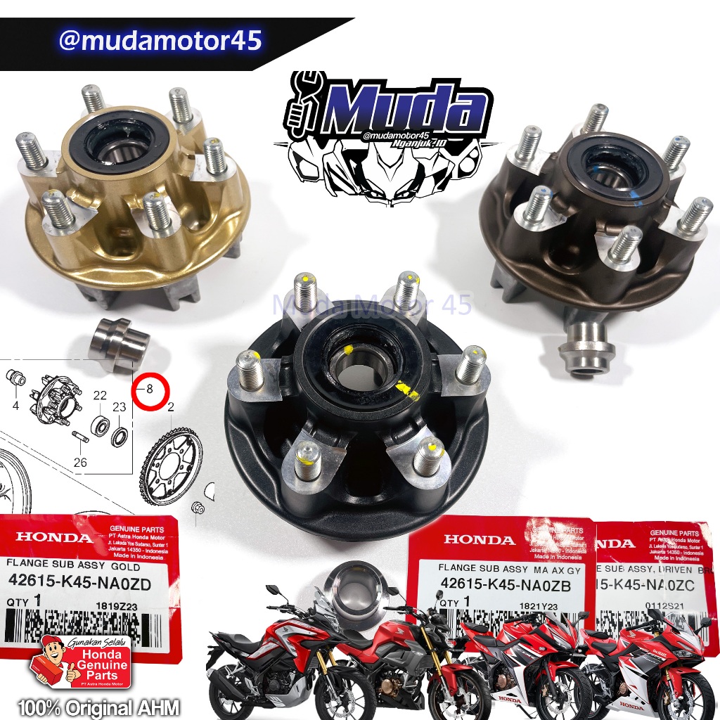 Jual NAP GIR 6 BAUT CBR150R CB150R CB150X ALL NEW K45N K45R 42615K45
