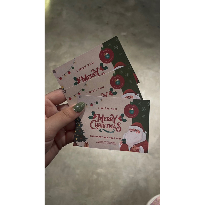 Jual Kartu ucapan MERRY CHRISTMAS & HAPPY NEW YEAR tulisan bisa request