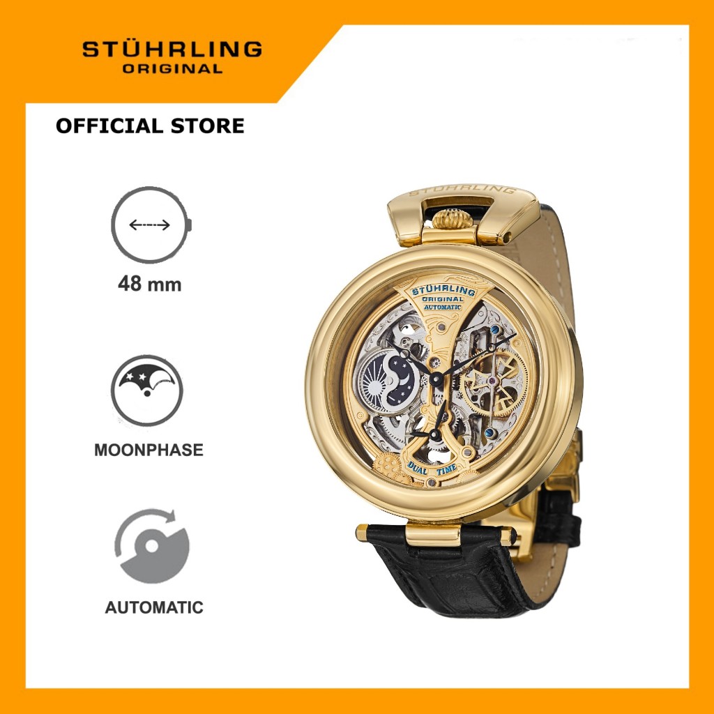 Jual Jam Tangan Pria Swiss Automatic Analog Stuhrling The Emperor Grandeur 127A 333531 Shopee Indonesia