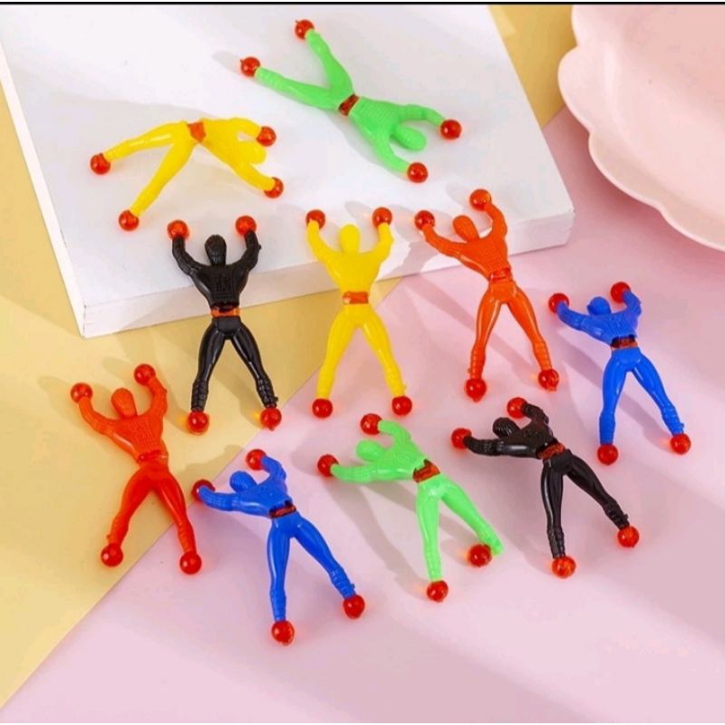 Jual Sticky Man Mainan Anak Spider Man Panjat Tempel Dinding | Shopee ...