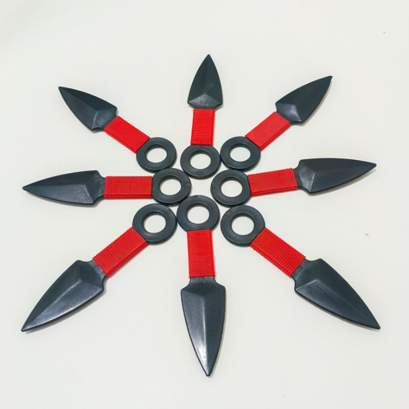 Naruto Kunai Wurfmesser - 28 Cm PVC Cosplay Replika In Rot, Ninja Accessoire