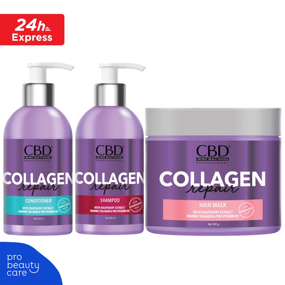 CBD Professional -  Collagen Repair Shampoo (250 ml) / Conditioner (250 ml) / Hair Mask (500 gr)