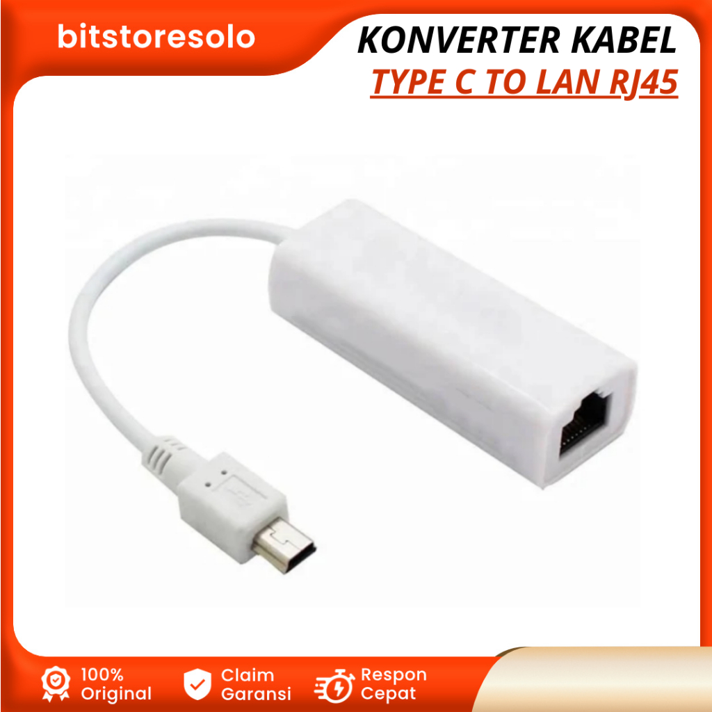 Jual Konverter Kabel Type c to Lan RJ45 Ethernet Adapter | Shopee Indonesia