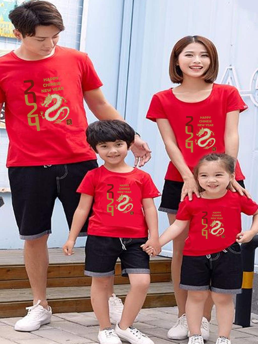 Jual IM025 KAOS HAPPY CHINESE NEW YEAR 2024 / TAHIN BARU NAGA / KAOS ...