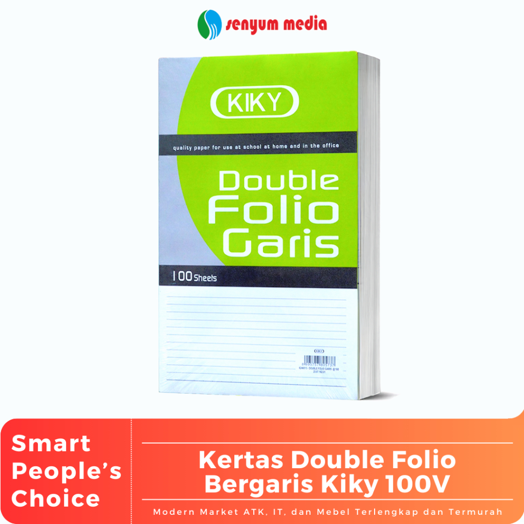 Jual Kertas Double Folio Bergaris Kiky 100V (1 Pack Isi 100 Lembar) (S ...