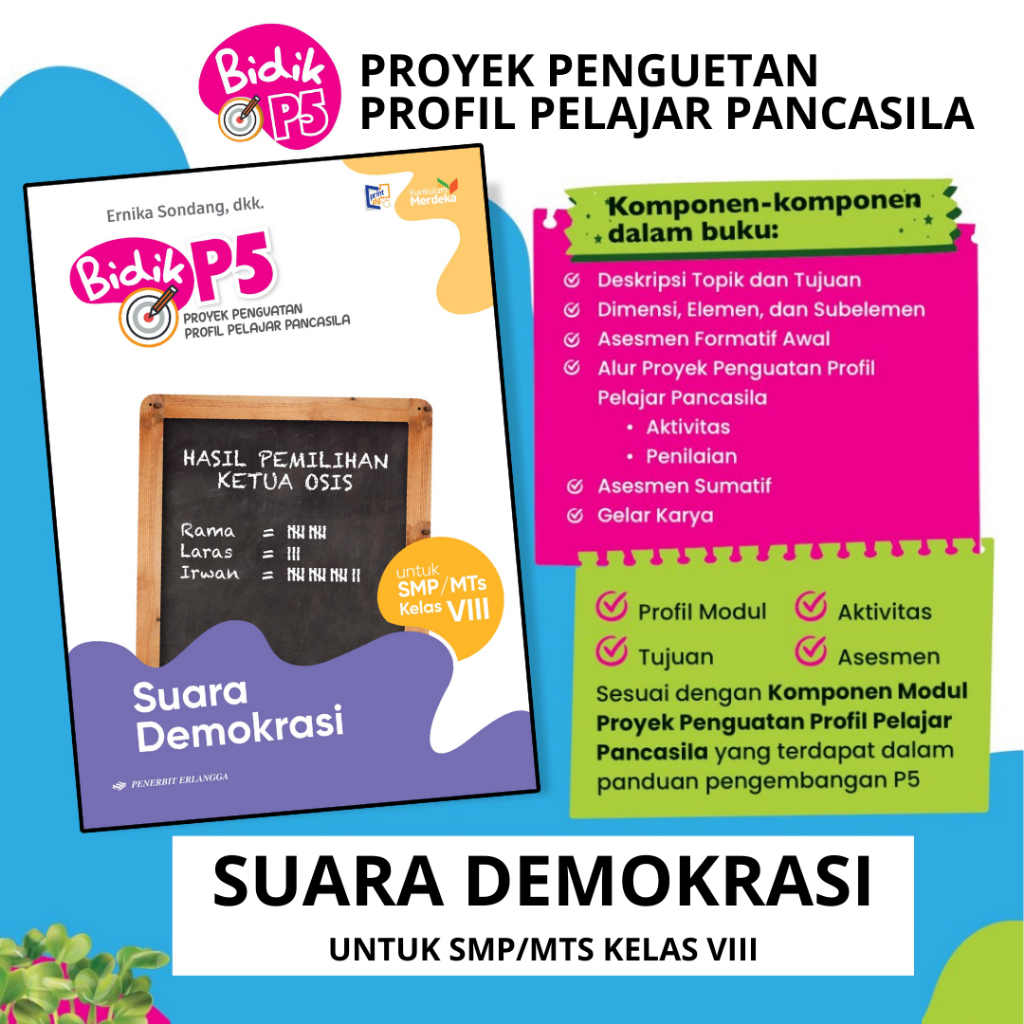 Jual BIDIK P5 SUARA DEMOKRASI Kelas VIII SMP/MTs Erlangga | Shopee ...