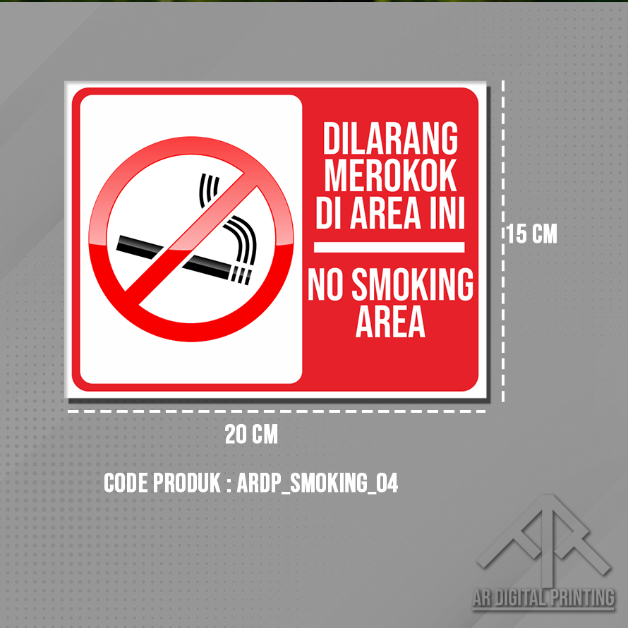 Jual STIKER SIGN NOSMOKING/ STIKER PERINGATAN/ STIKER DILARANG MEROKOK ...