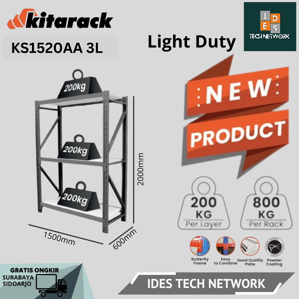 Jual KITARACK KS1520 3L - MULTIFUNCTION WAREHOUSE RACK LIGHT DUTY 3 ...