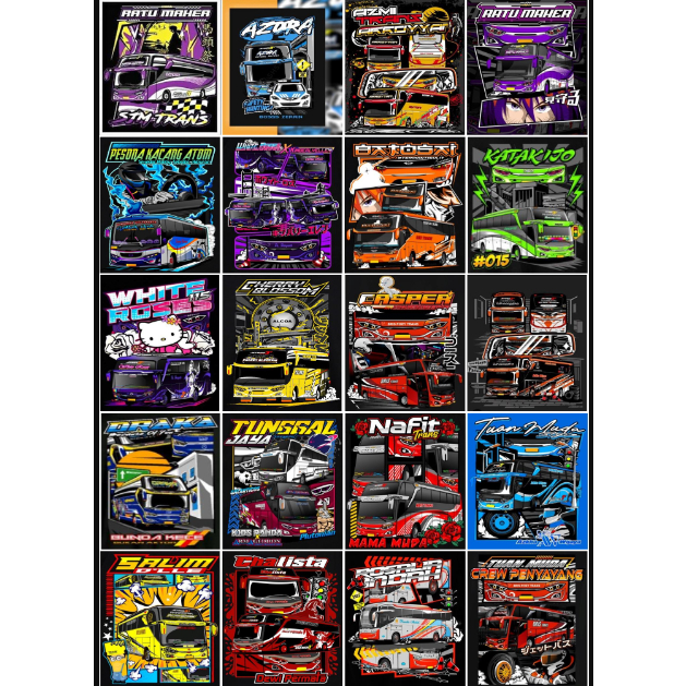 Jual stiker bus basuri model kotak 1 lembar isi 20 pcs | Shopee Indonesia