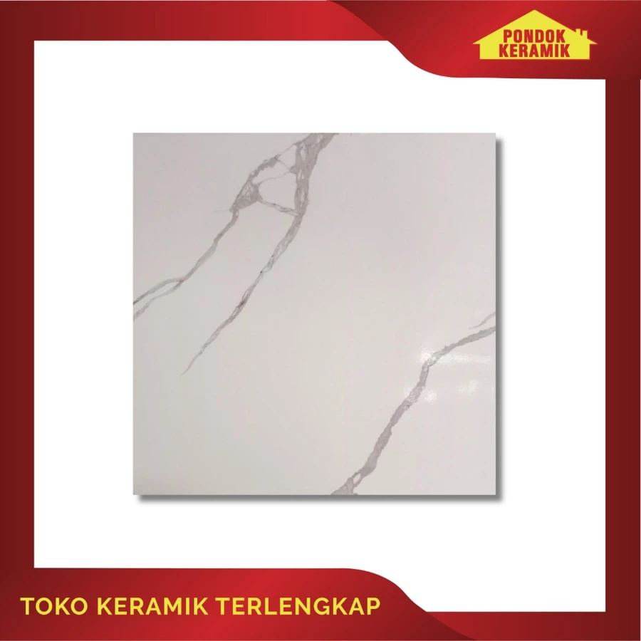Keramik Lantai Avinon 50x50 Delhi White / Keramik Motif Carara