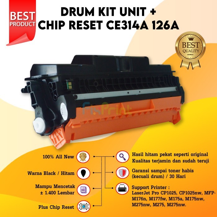 Jual Drum Kit Unit OPC 1 Set + Chip 126A CE314A Printer HP Laserjet