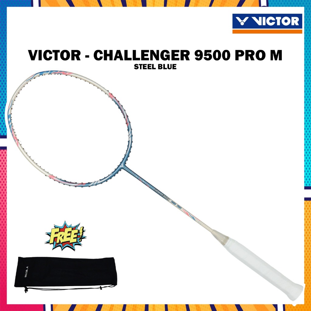 Jual Raket Badminton Victor Challenger 9500 Pro Steel Blue (M) | Shopee ...