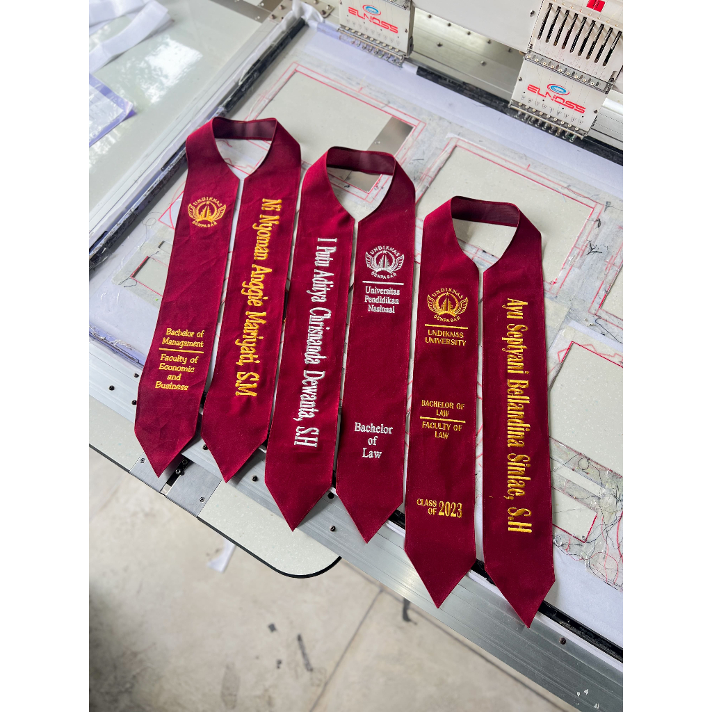 Jual Selempang Wisuda Leher Bordir Selempang Wisuda Bahan Beludru