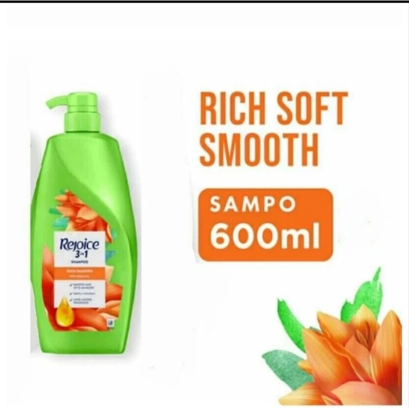 Jual Rejoice Shampoo Rich Soft Smooth 600ml Shopee Indonesia 3486