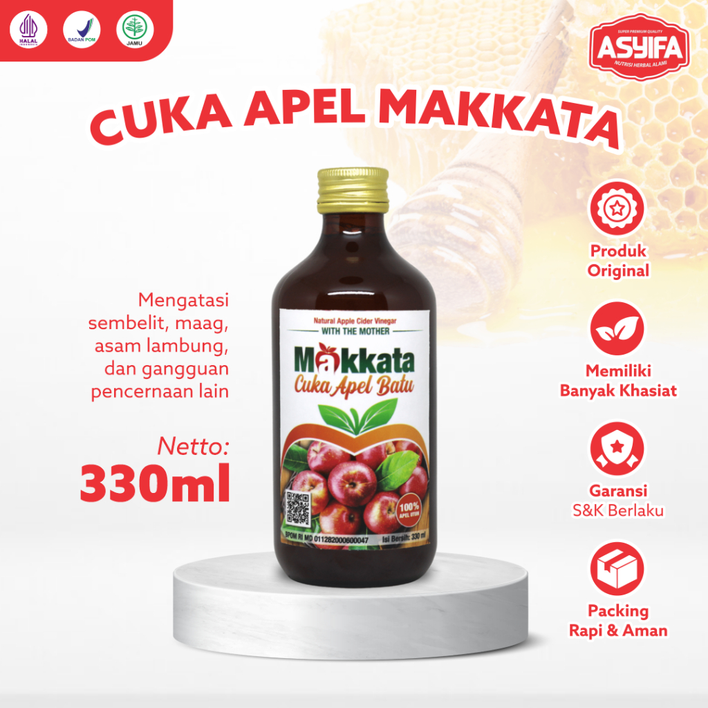 Jual Cuka Apel Batu Malang Makkata With The Mother 330ml Organic Apple ...