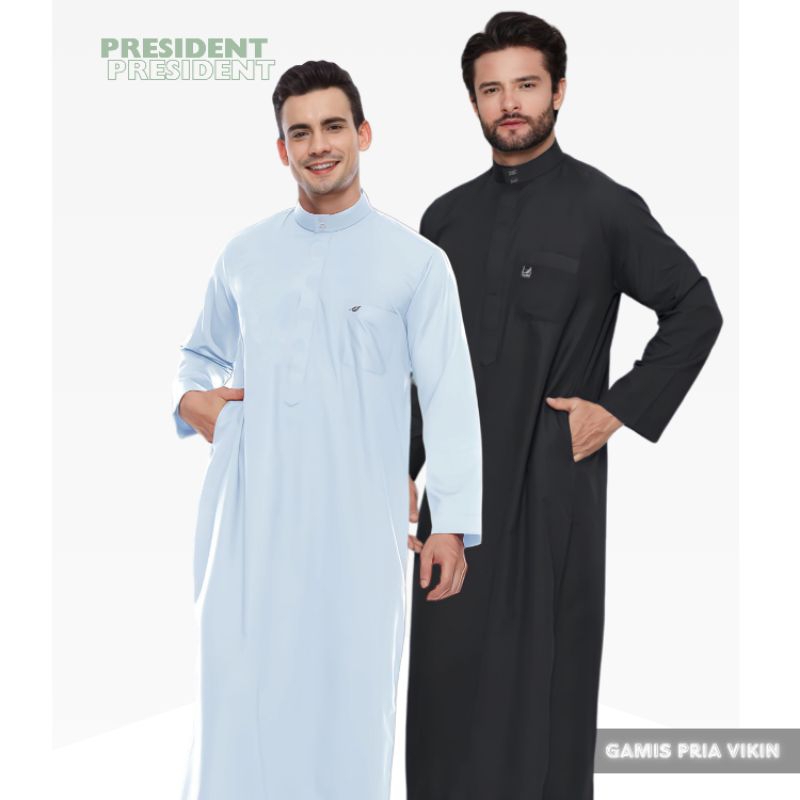 Jual President - Gamis Pria Jubah Gamis Laki Laki Viskin Polos Putih
