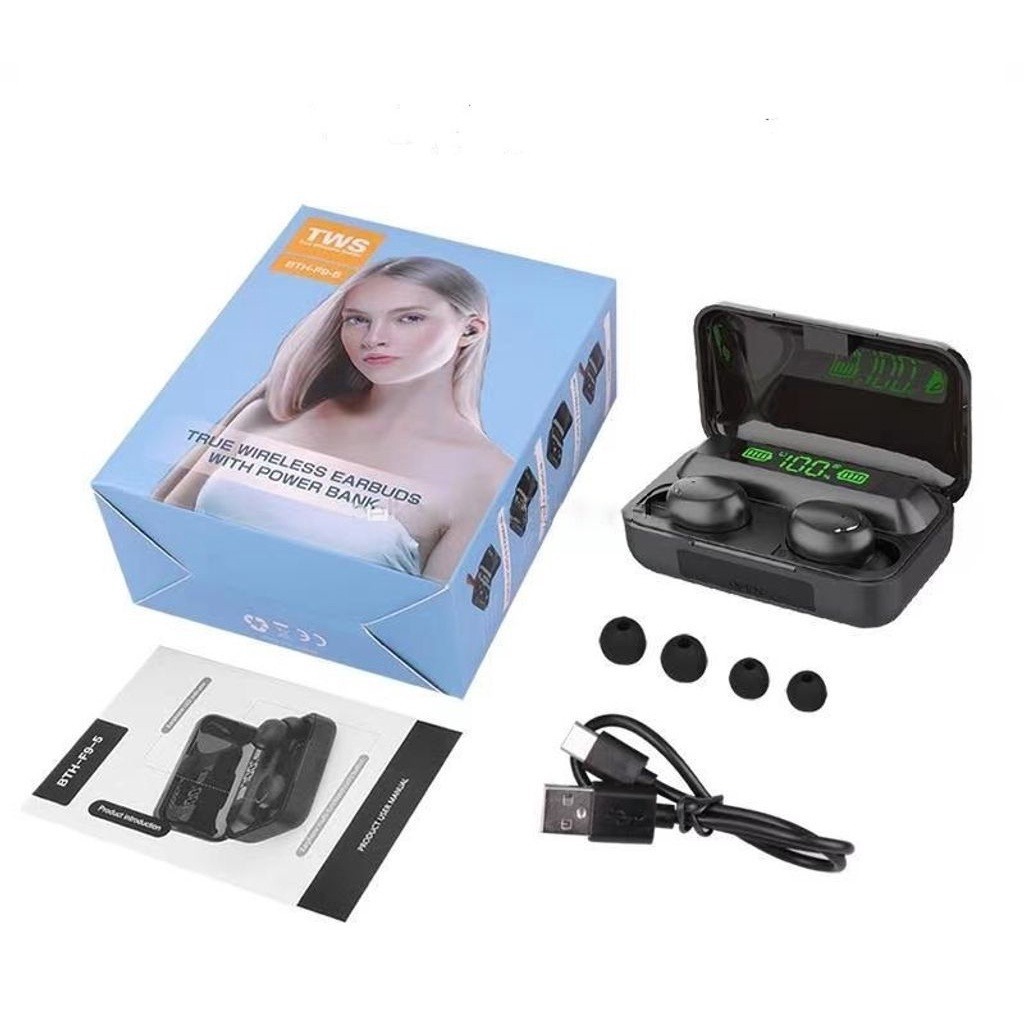 Jual True Wireless Earbuds with Power Bank BTH-F9-5 | Shopee Indonesia