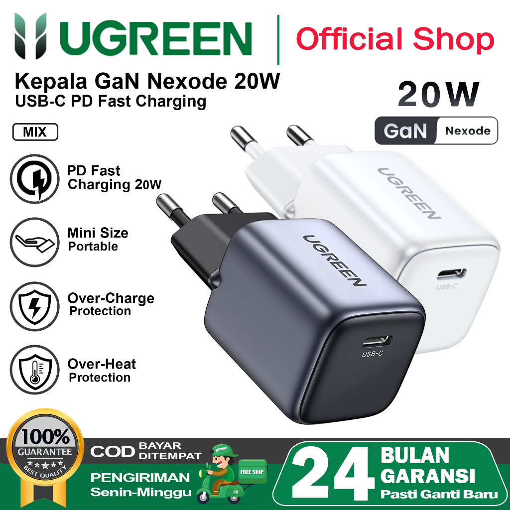 Jual Ugreen Kepala Charger Type C Gan Fast Charging W