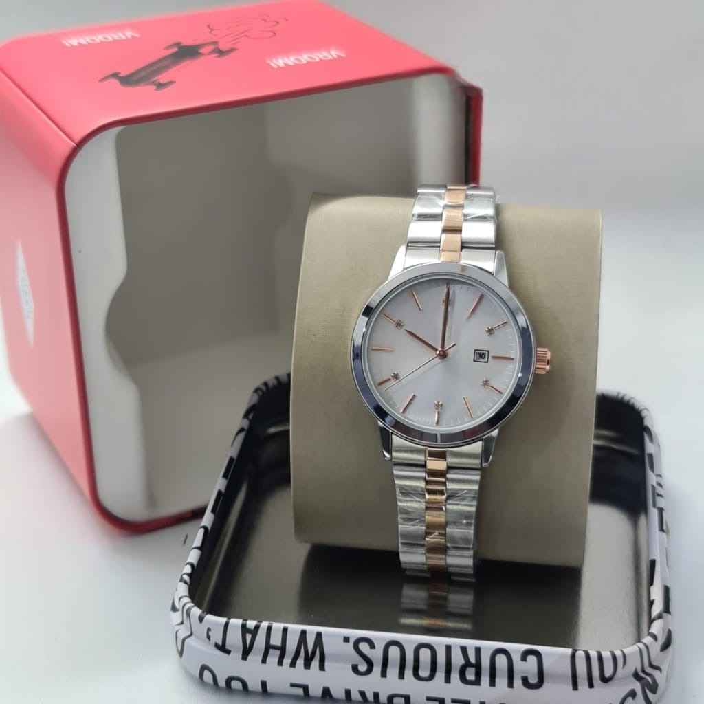 Jual ( BISA COD ) JAM TANGAN WANITA FOXXIL RANTAI STRAP STAINLESS