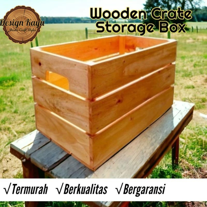 Jual Wood crate | storage box | peti kayu | kotak kayu serbaguna ...