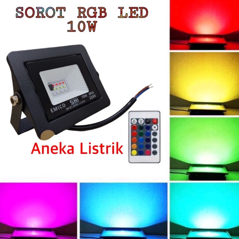 Jual Harga Termuraah Lampu Sorot Rgb W Led Full Color Warna Warni Watt Tembak Flood Light