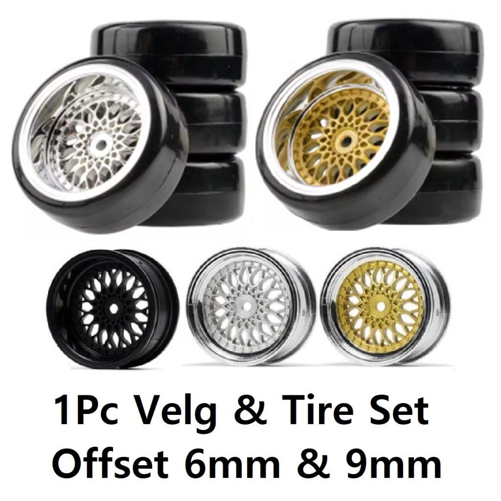 4PCS Rally Tyres Drift Wheel Tires For HPI KYOSHO Tamiya TT02 XV01 1/10