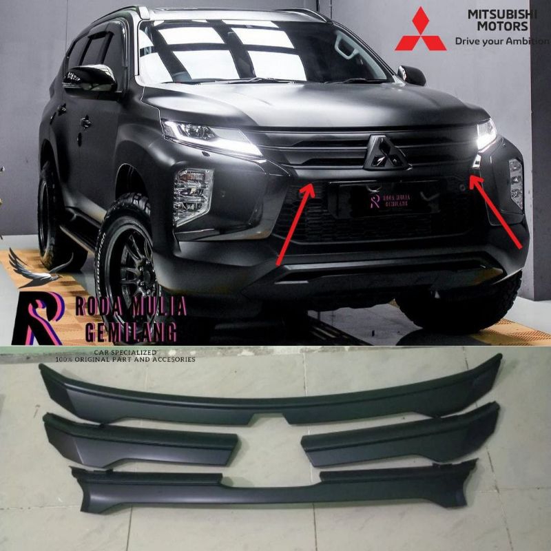 Jual List Lis Grill All New Pajero Sport Facelift Rockford Black Edition Doff