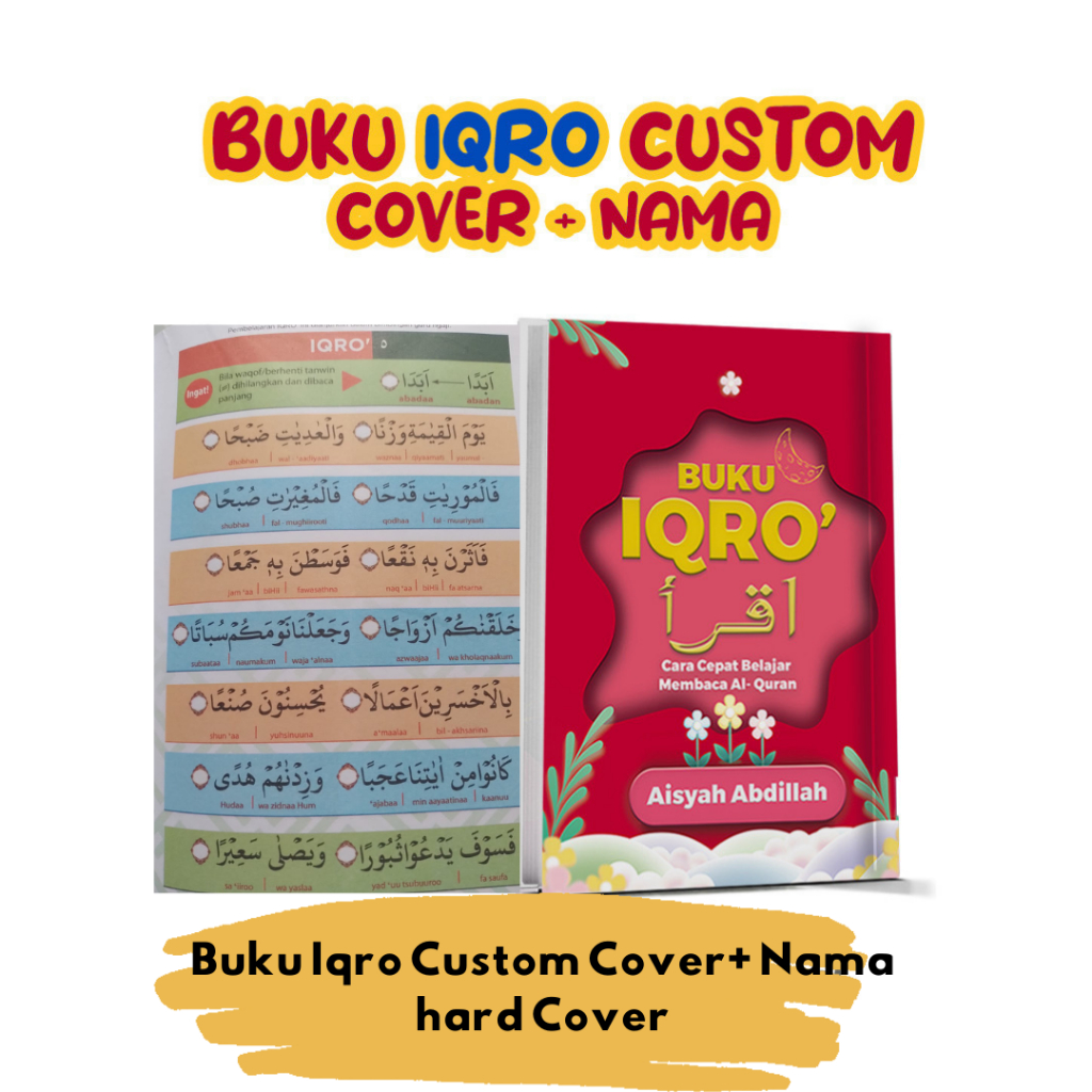 Jual Buku Iqro Custom Cover + Nama Untuk Anak Sholeh & Sholehah Hard ...