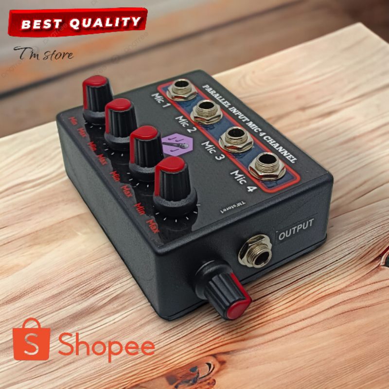 Jual Pre amp parallel input mic aktif 4 channel free kabel output ...