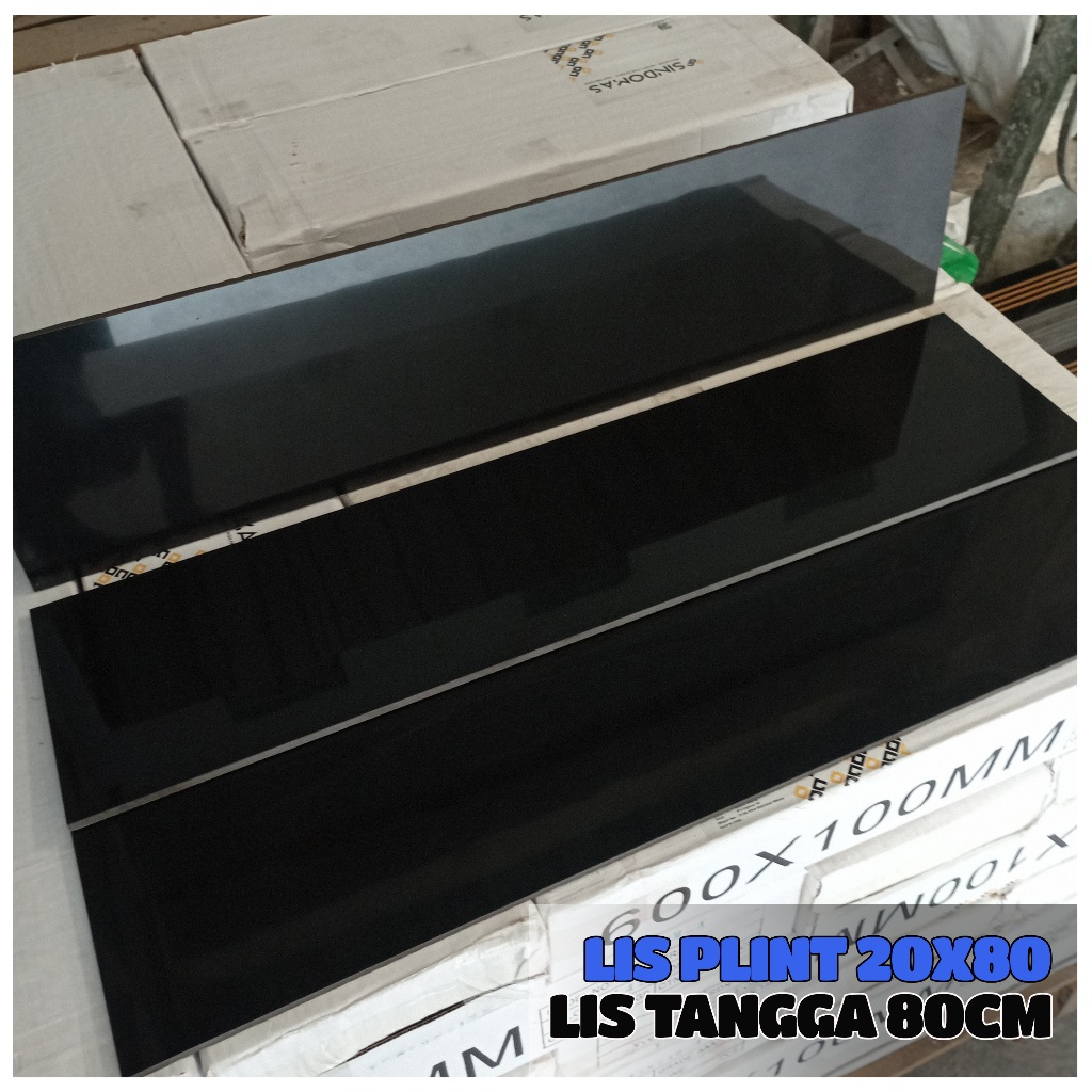 Jual Lis Plin 20x80 / 15x80 Hitam Glossy List Plint Original Granite ...
