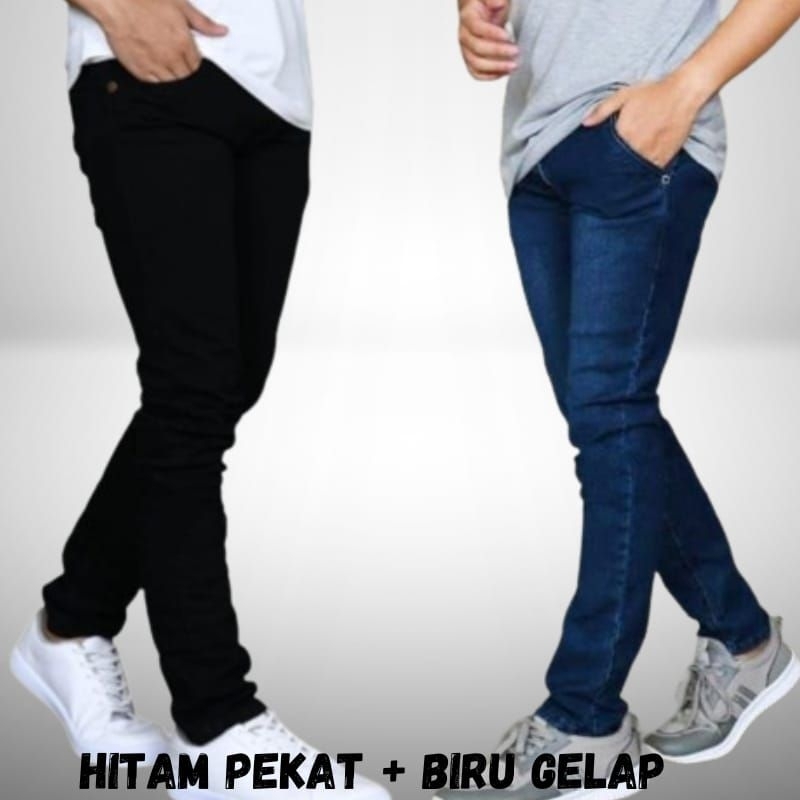Jual Paket Hemat Beli 1 Gratis 1 Celana Jeans Pria Bahan Melar Model