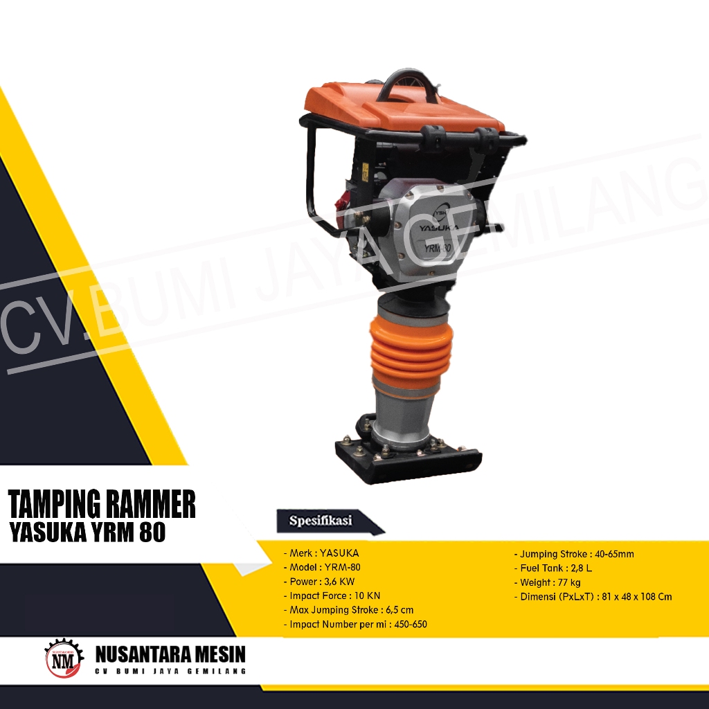 Jual MESIN STAMPER KUDA TAMPING RAMMER YASUKA YRM 80 Shopee Indonesia