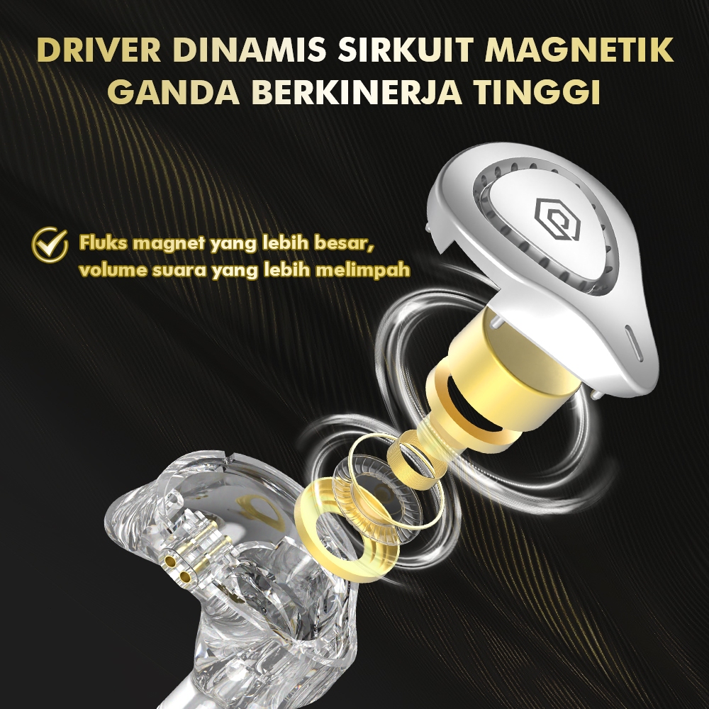Jual Popcorn BASS X9 Pro/QKZ AK6 Earphone Dual Magnetic Dynamic Unit ...