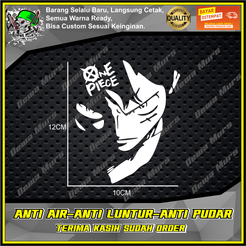Jual Cutting Sticker ONE PIECE LUFFY MARAH Cocok Buat Motor Dan Mobil ...