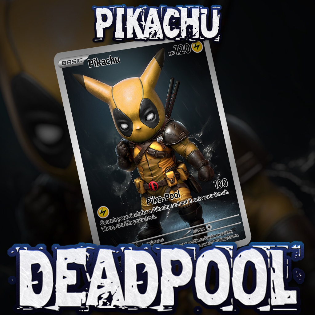 deadpool pikachu pokemon card Jual KARTU TCG HOLOGRAM ENGLISH VERSION (YELLOW) Pikachu Deadpool + Wolverine Marvel/Pokemon