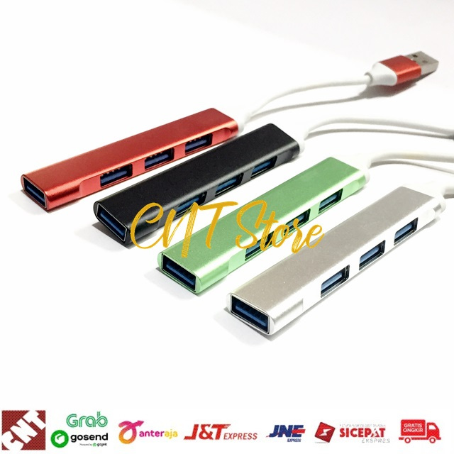 Jual USB HUB 4 PORT Aluminium High Speed 4 in 1 Model input USB ...