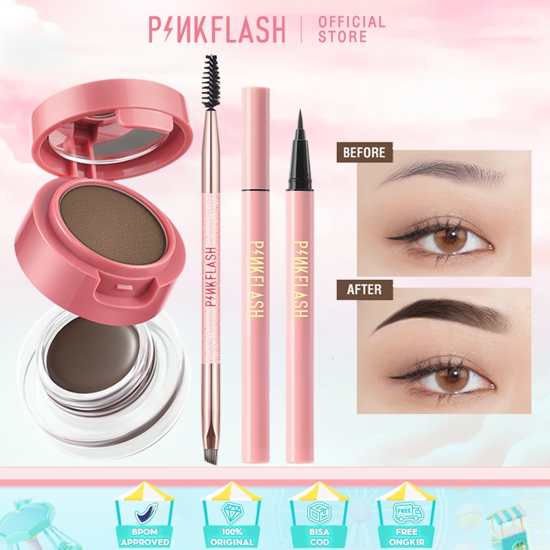 Jual PINKFLASH Eye Makup Set 2-in-1 eyebrow cream & powder gel Eyeliner ...