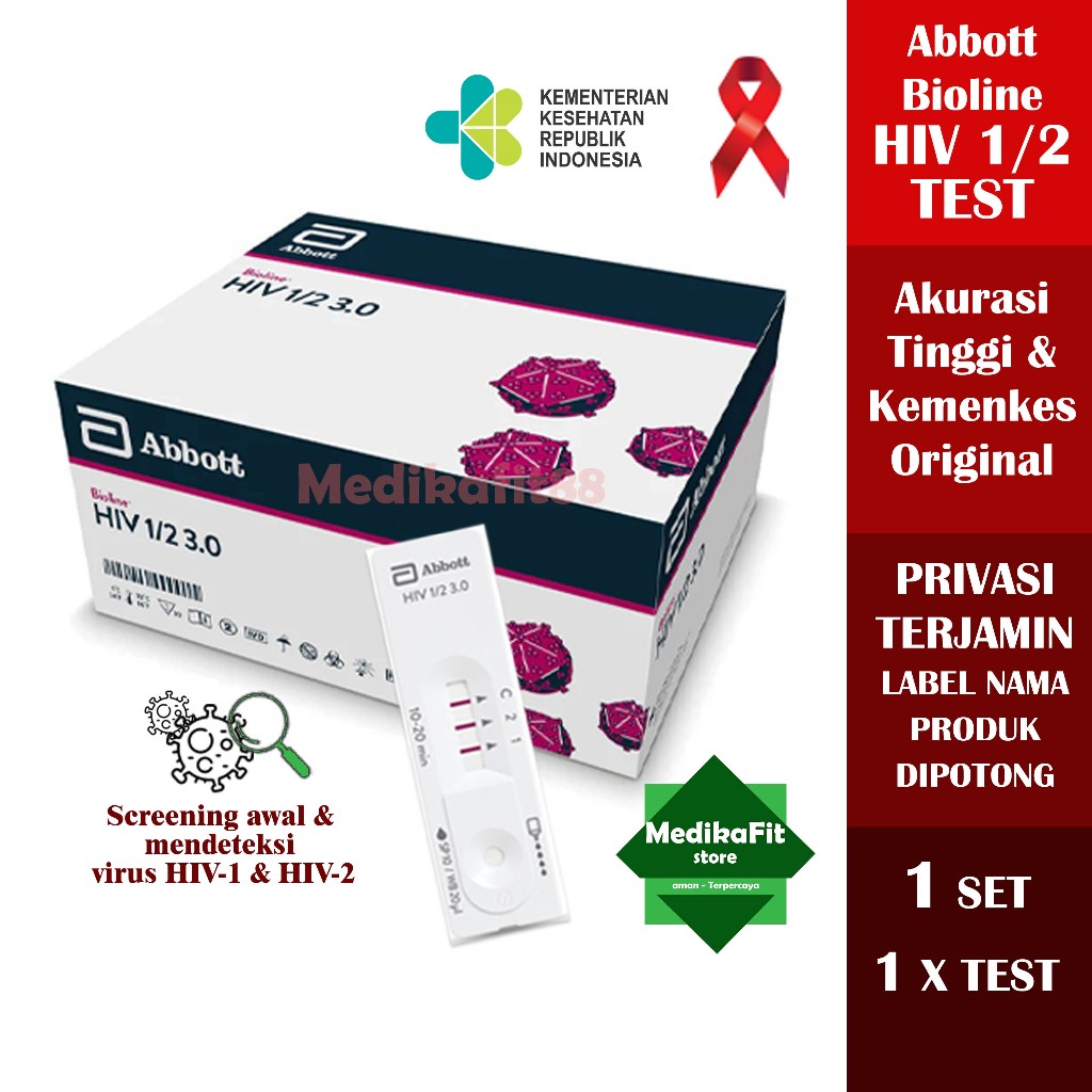 Jual Alat Test HIV 1/2 Abbott Onestop Original Kemenkes Medikafit