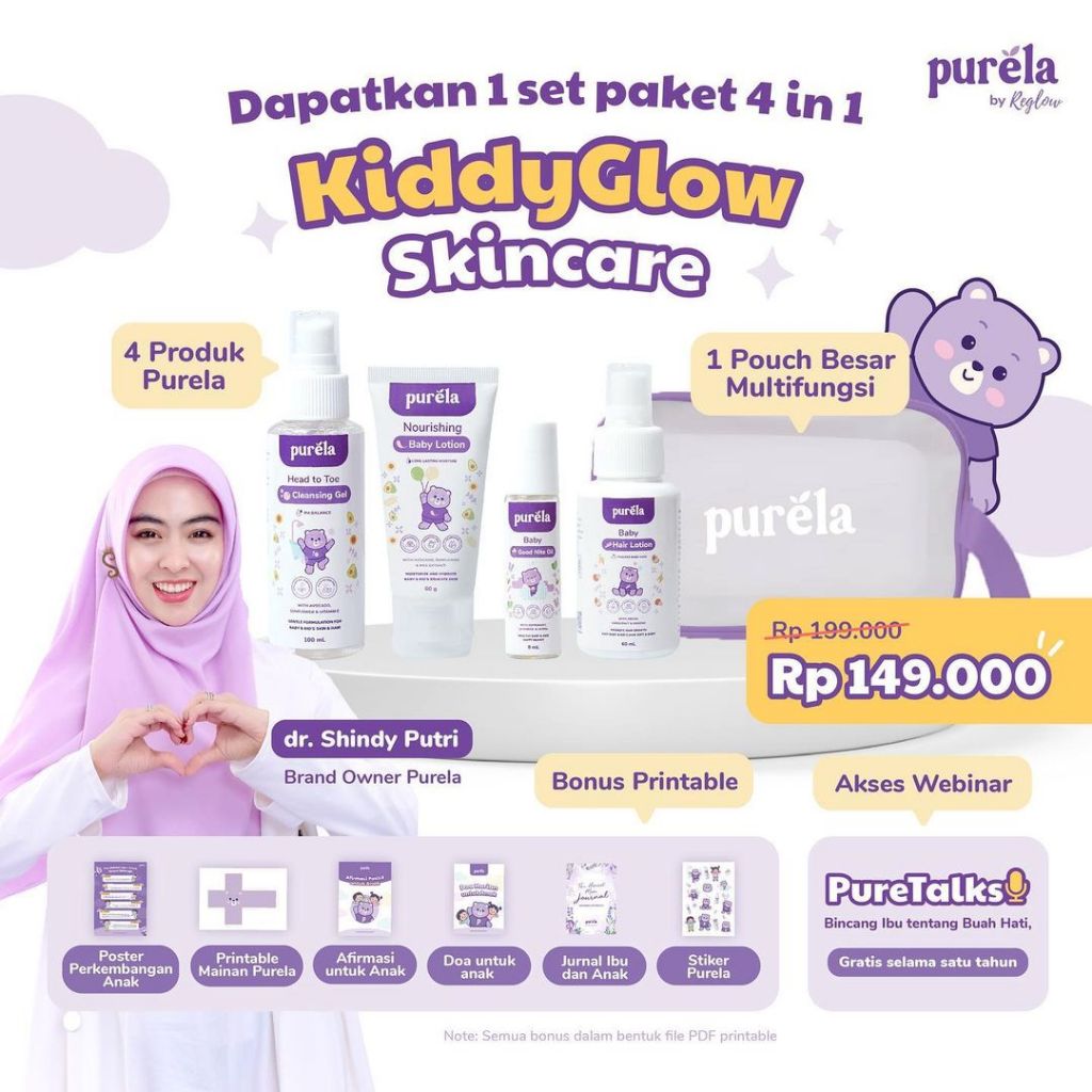 Jual Purela By Reglow Skincare Anak Bayi Balita Kid Baby Newborn ...