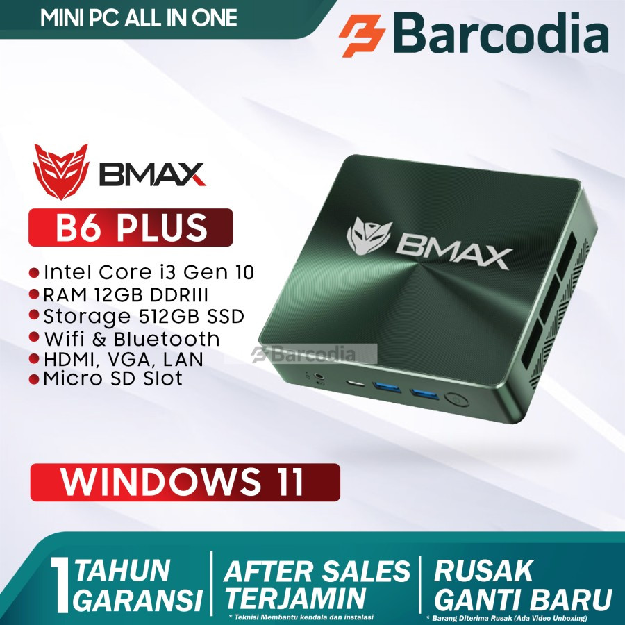 BARCODIA Mini PC BMAX B6 Intel Core i3/i5/i7 Window 11 Pro