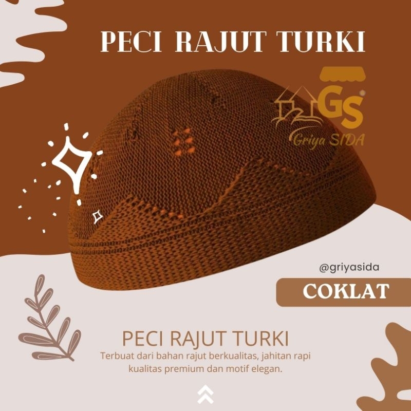 Peci rajut turki tebal premium peci yaman model turkey
