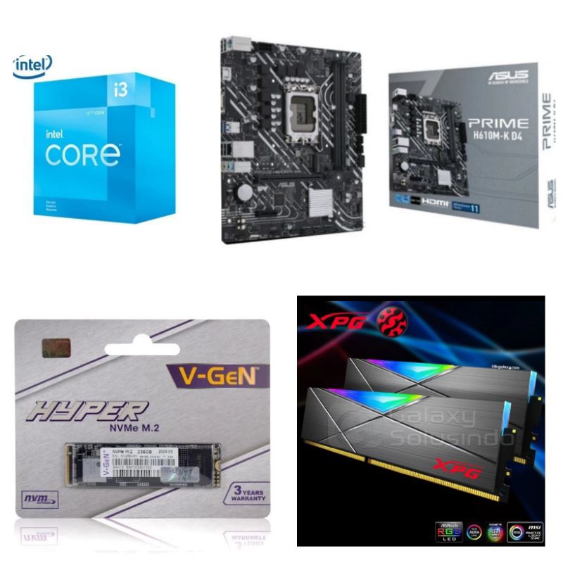 Jual Paket Processor Gaming Intel Core i3 1200 Box Gen 12 LGA 1700 RAM ...