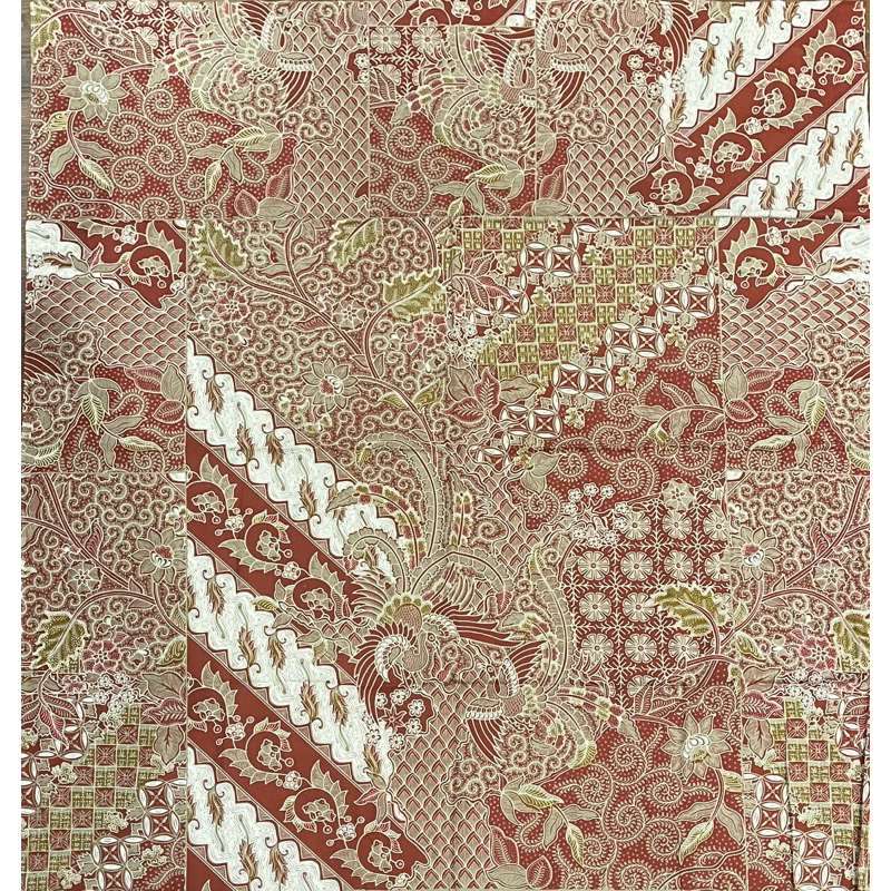 Jual Kain Batik MERAH MAROON MERAH CABE POLA KEMEJA Handprint | Shopee ...